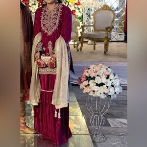 ETHNIC Burgundy/Purple Gharara Suit